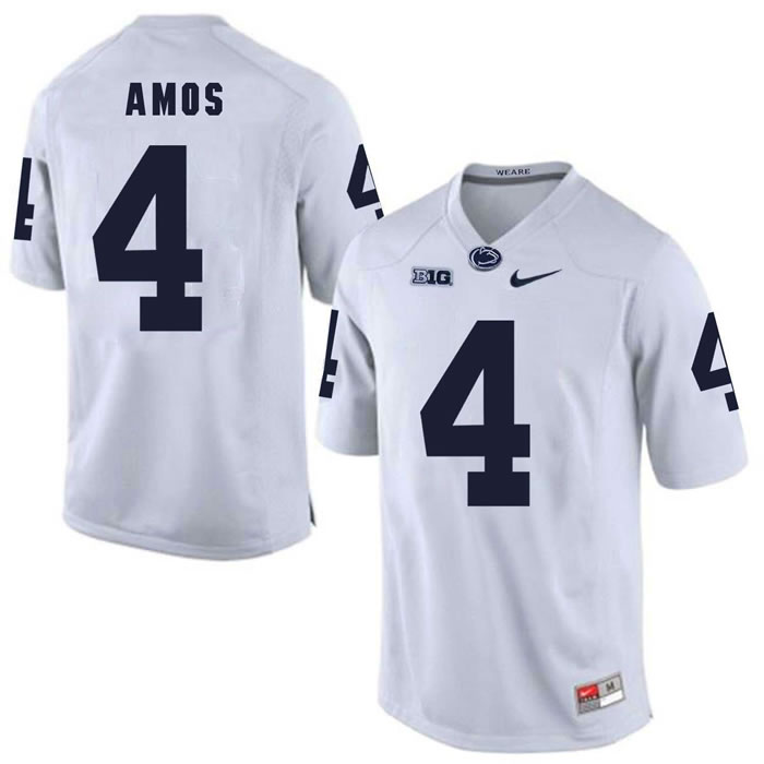 Penn State Nittany Lions #4 Adrian Amos White College Football Jersey
